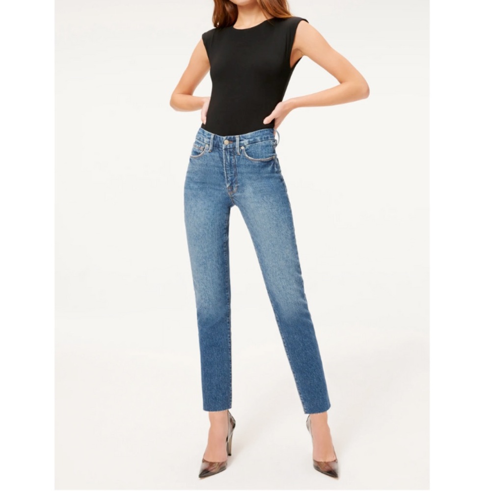 Good American Good Classic Raw Hem Jeans - Size 2
